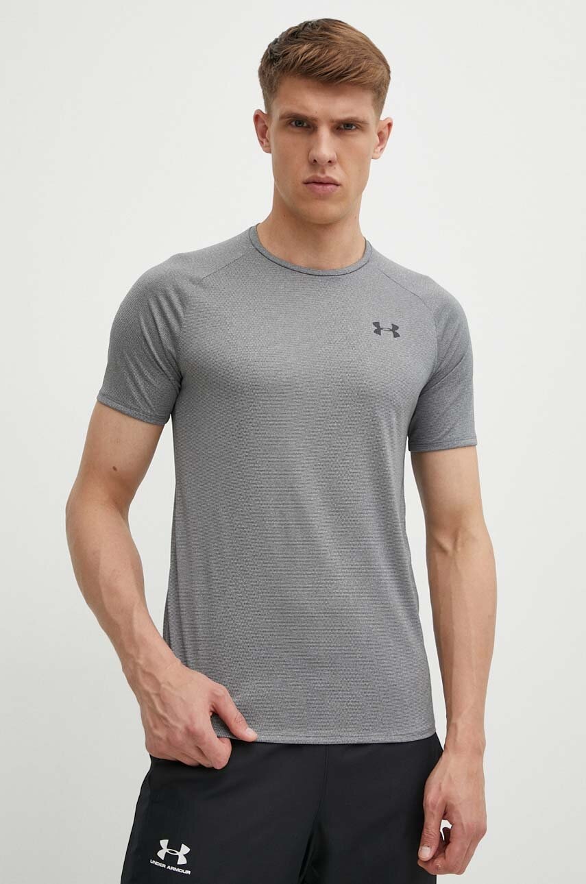 Levně Tričko Under Armour 1345317 pánské, šedá barva, hladké