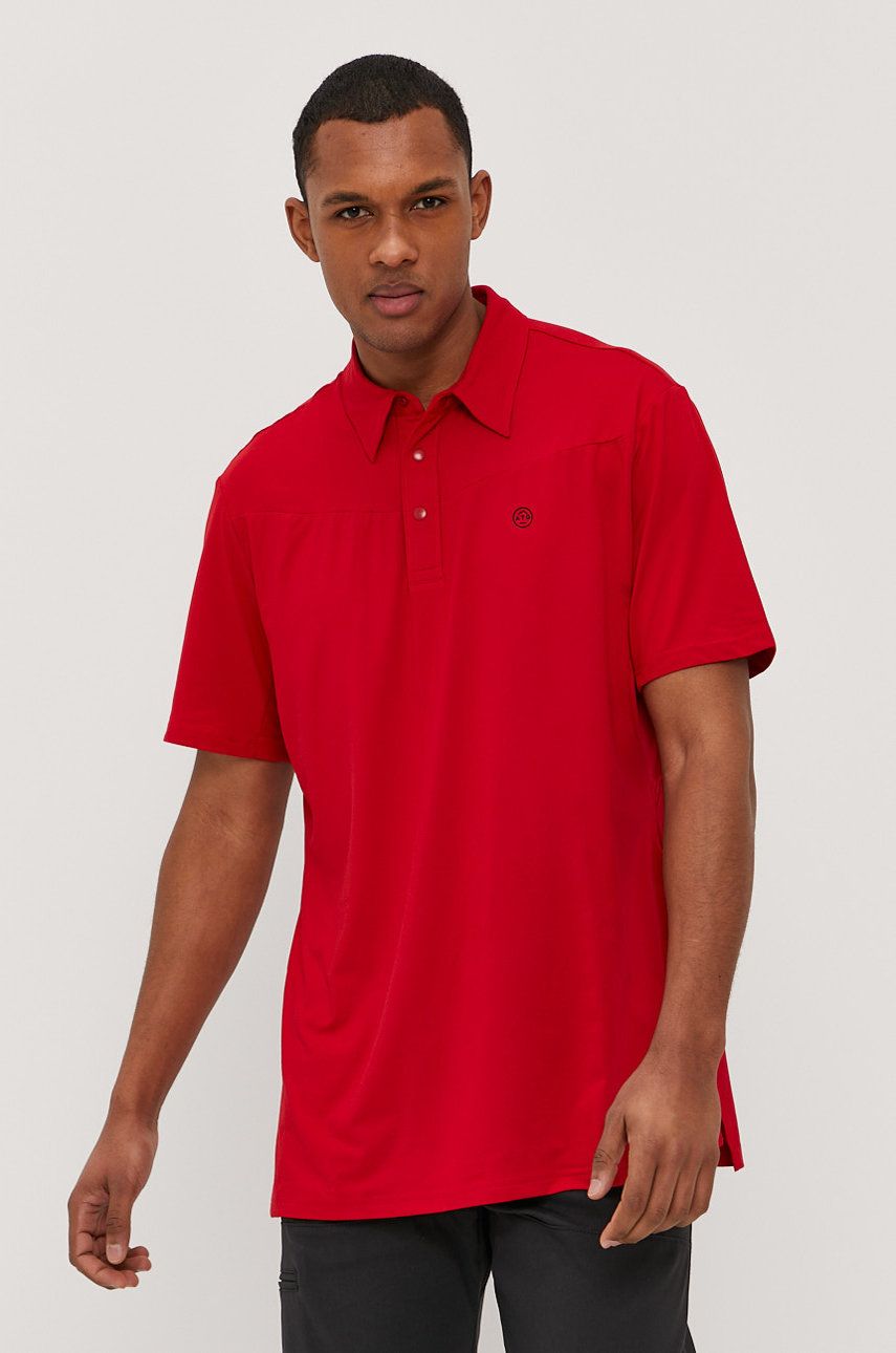 Polo tričko Wrangler pánské, červená barva, hladké - červená -  8% Elastan