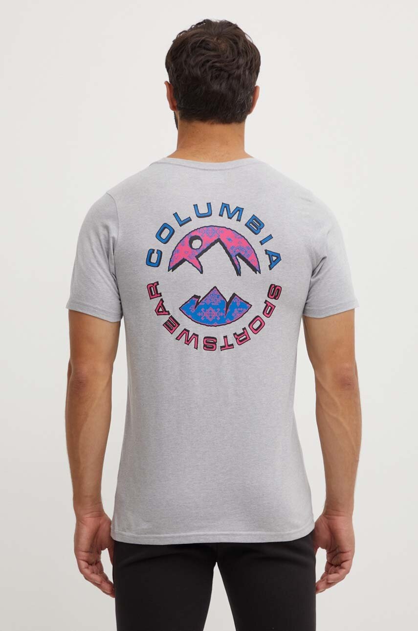 Columbia Tricou Din Bumbac Rapid Ridge Back Graphic Culoarea Gri, Cu Imprimeu 1934824-464