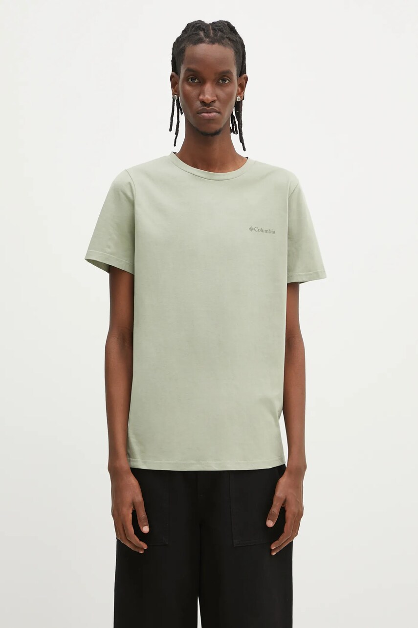 Columbia tricou din bumbac Rapid Ridge Back Graphic bărbați, culoarea verde, cu imprimeu 1934824