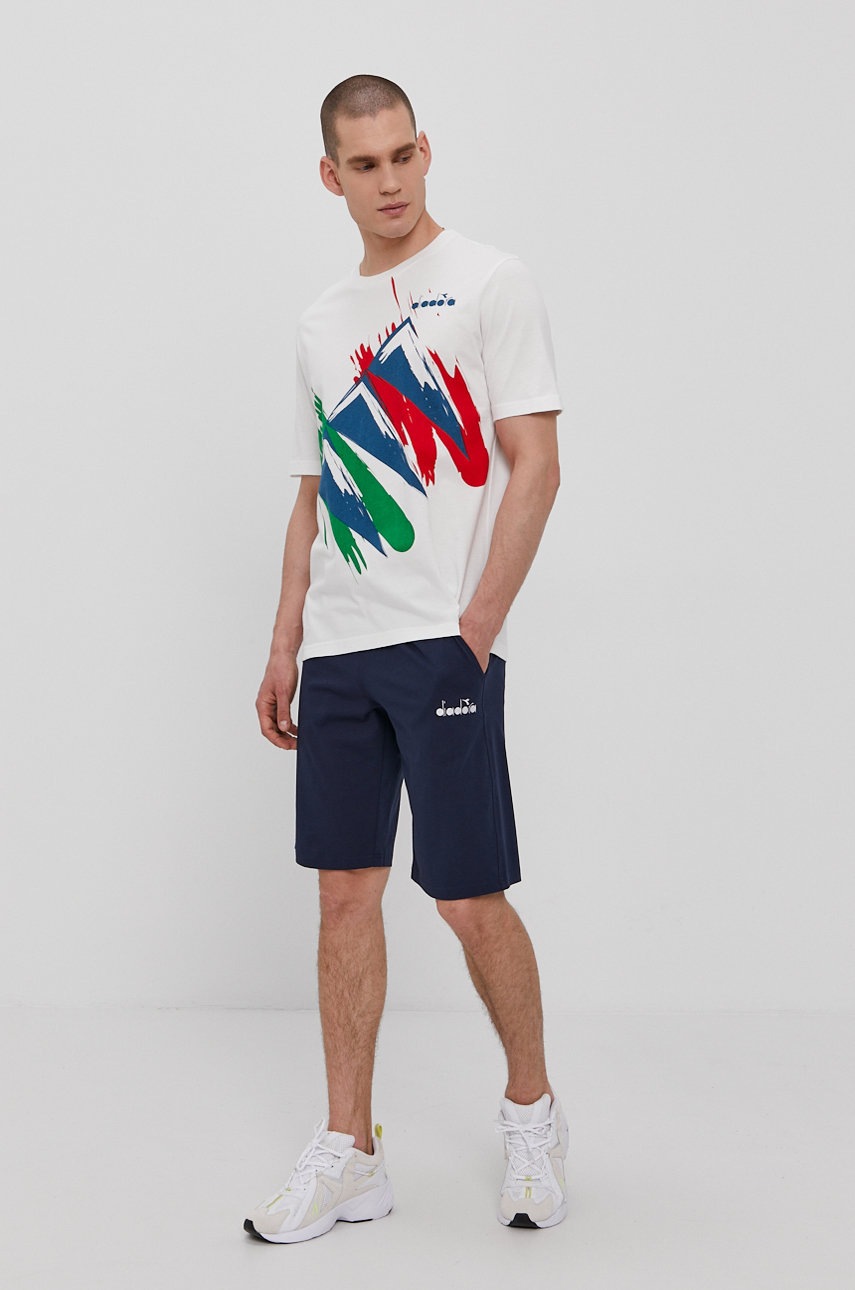 

Футболка Diadora чоловіча колір білий гладкий