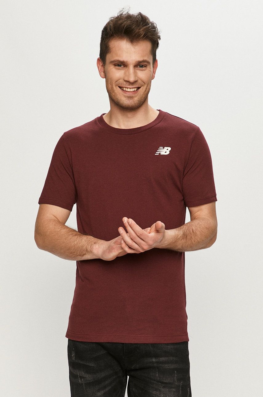 New Balance T-shirt kolor brązowy
