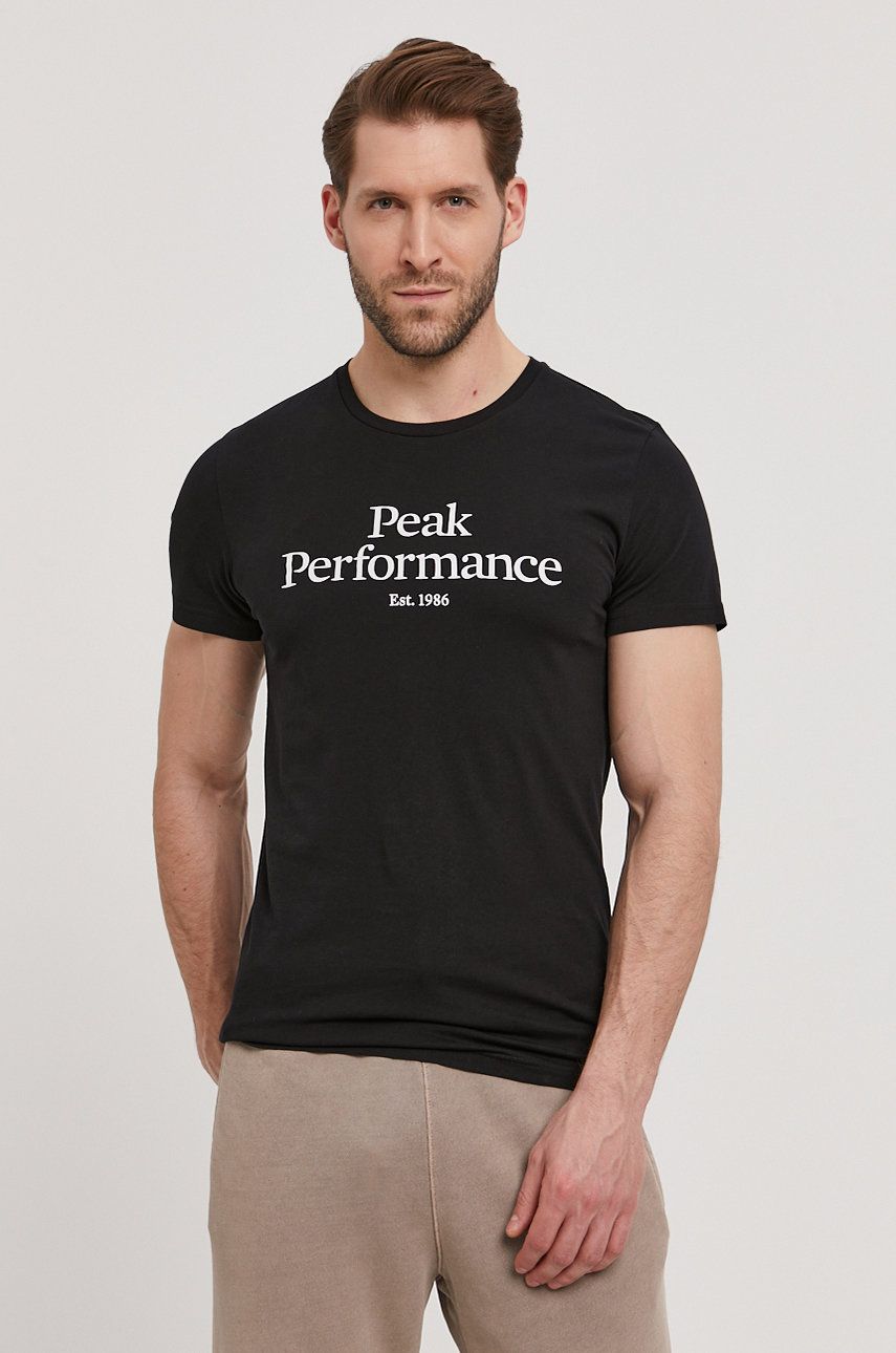 Peak Performance T-shirt kolor czarny z nadrukiem