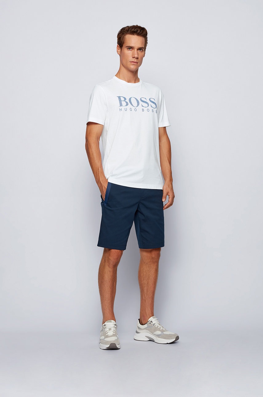 

Футболка Boss Athleisure чоловіча колір білий з принтом