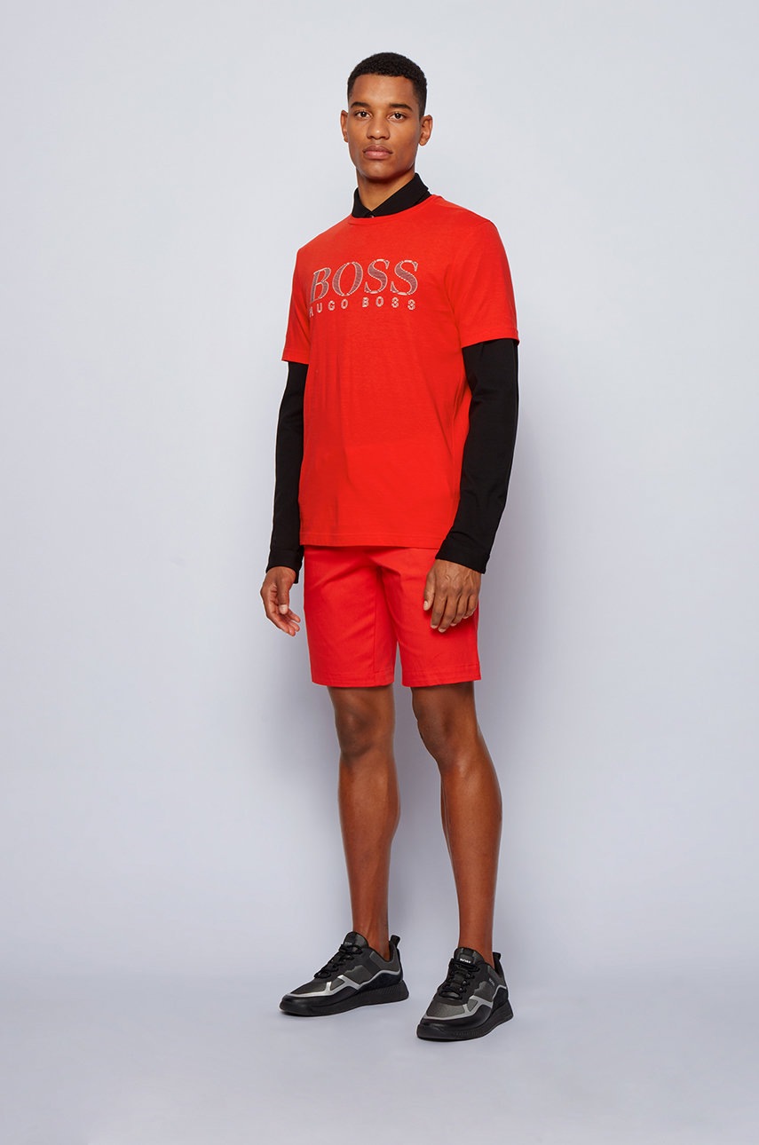 

Футболка Boss Athleisure чоловіча колір червоний з принтом