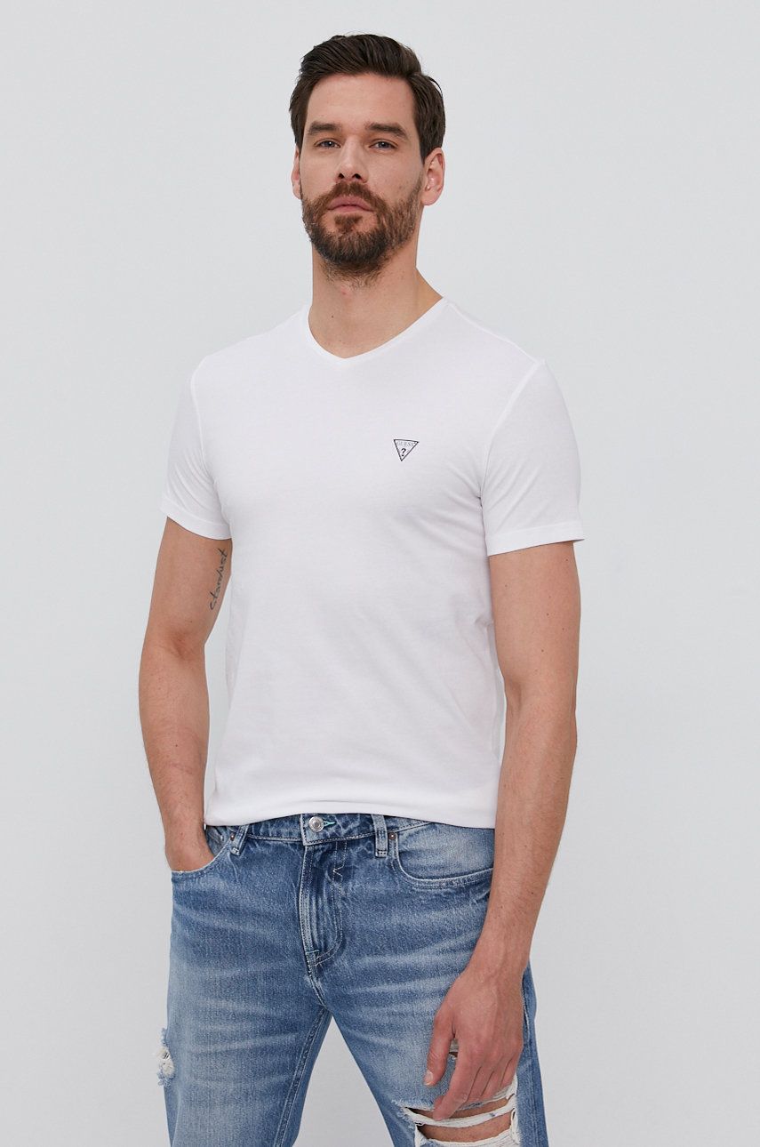 Guess T-shirt (2-pack) męski kolor biały gładki