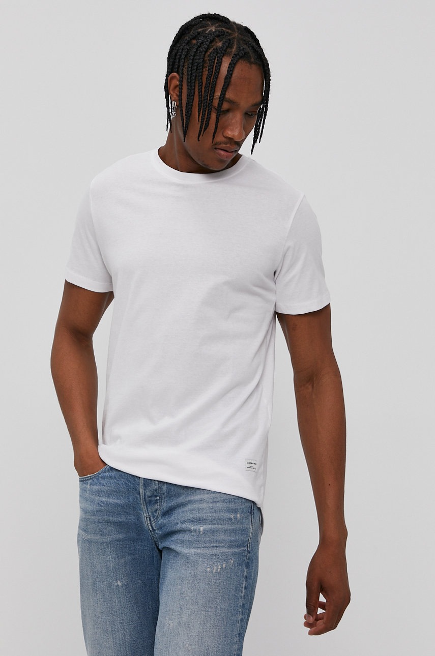 

Футболка Jack & Jones чоловіча колір білий гладкий