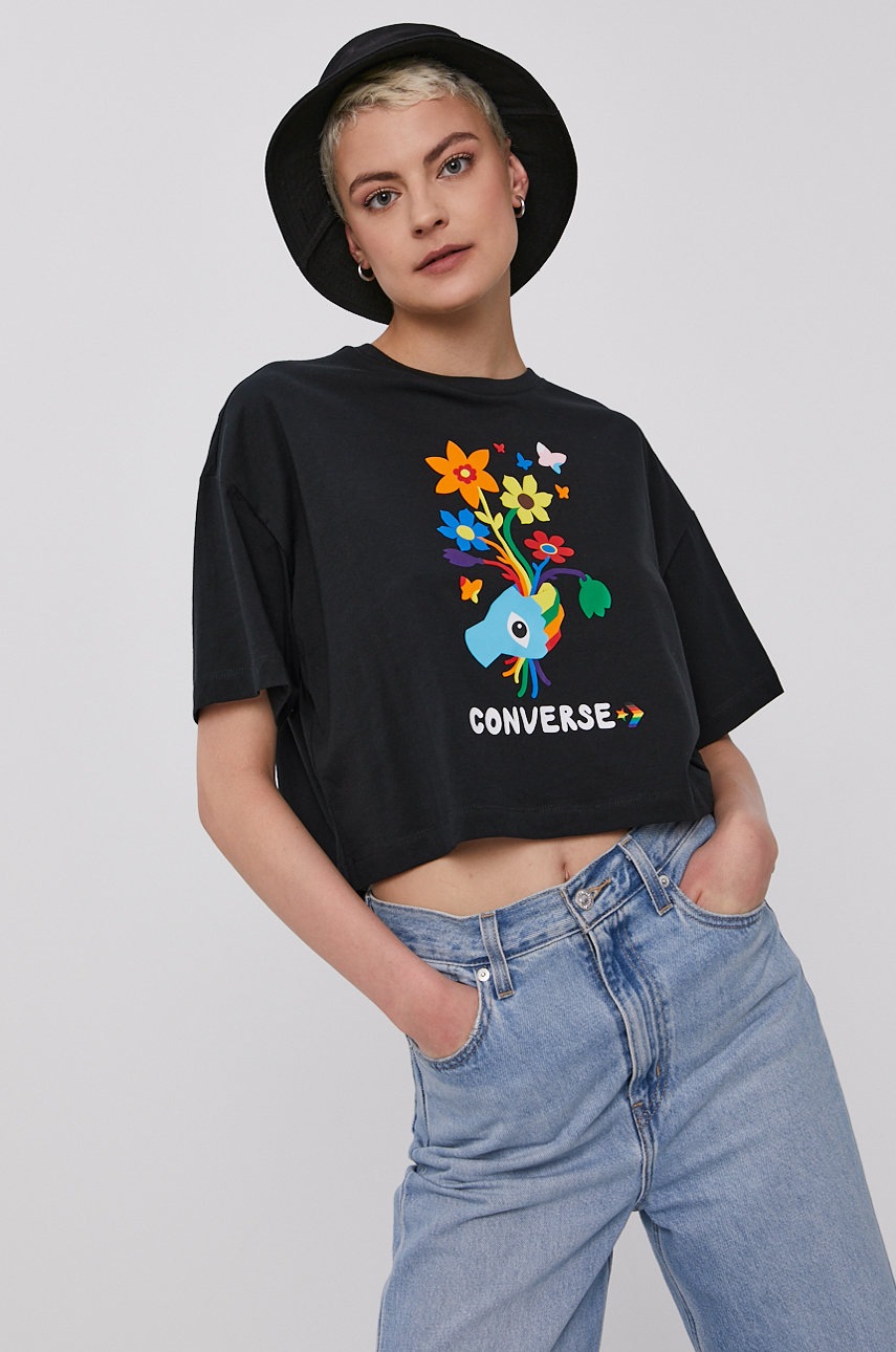 

Футболка Converse цвет чёрный с принтом