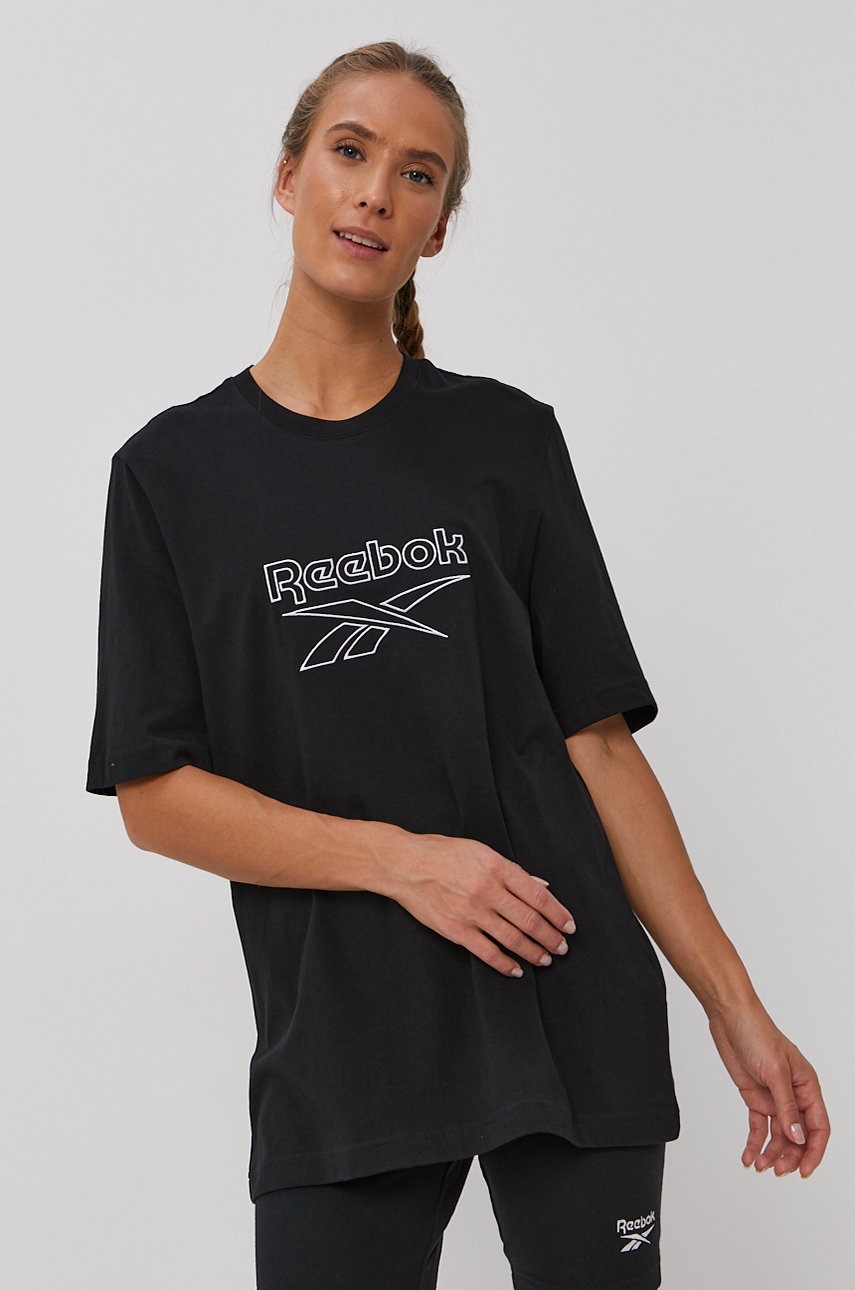 

Футболка Reebok Classic GU3886 цвет чёрный с аппликацией