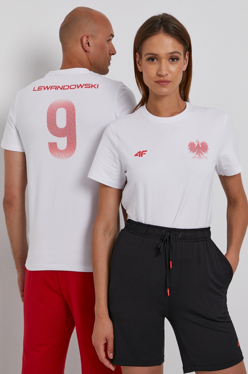 4F T-shirt kolor biały z nadrukiem