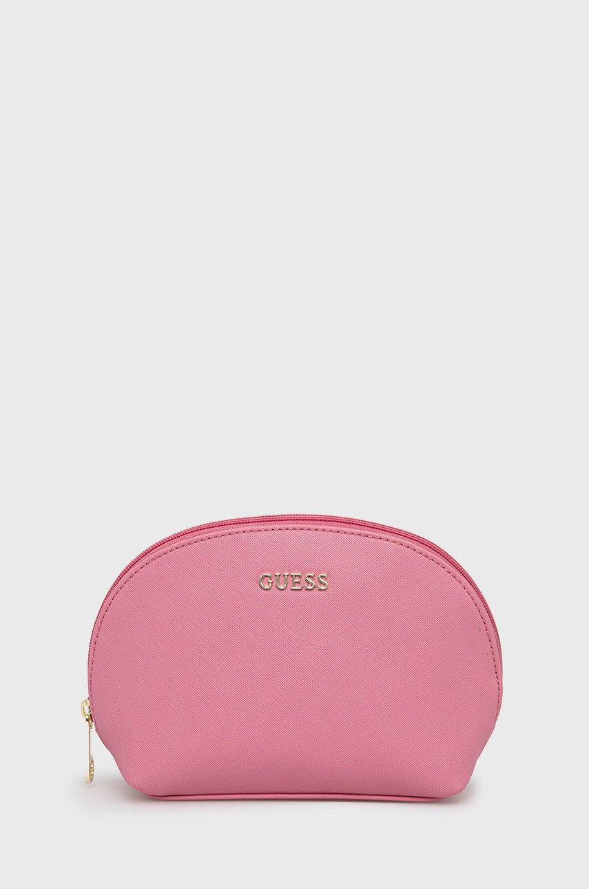 

Козметична чанта Guess в оранжево, Розов