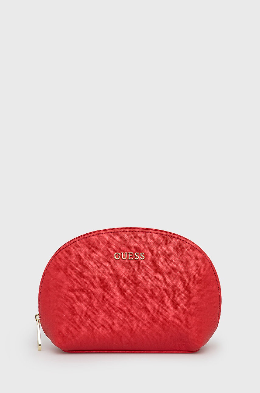 

Козметична чанта Guess в червено, Червен