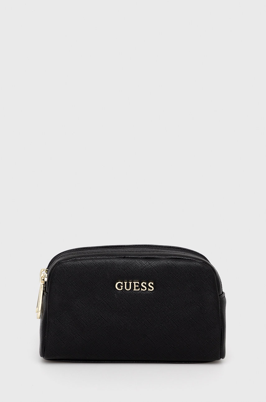 

Козметична чанта Guess в черно, Черен