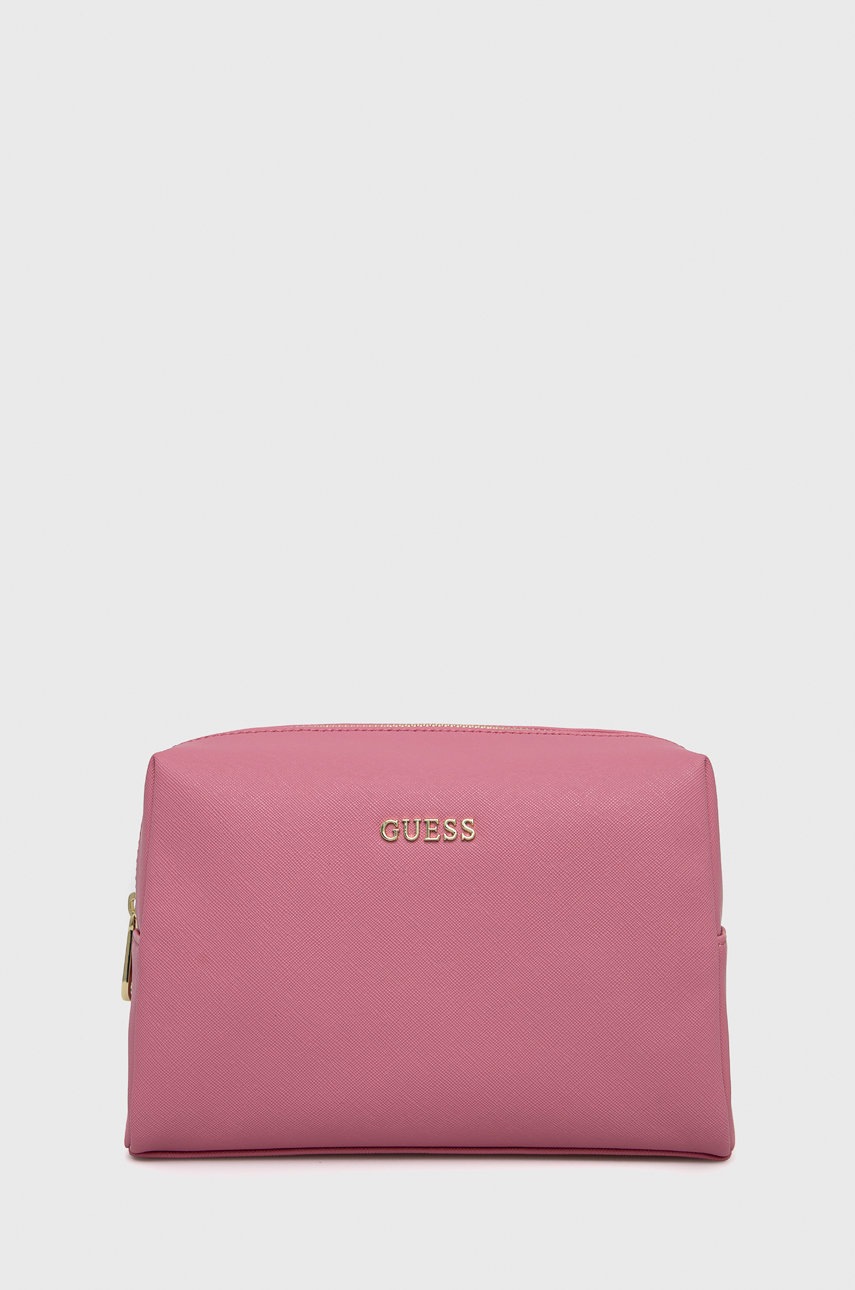 

Козметична чанта Guess в оранжево, Розов