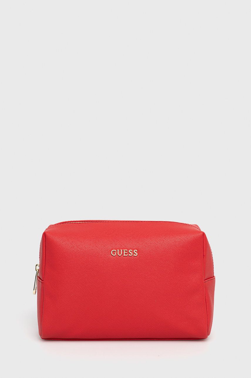 

Козметична чанта Guess в червено, Червен