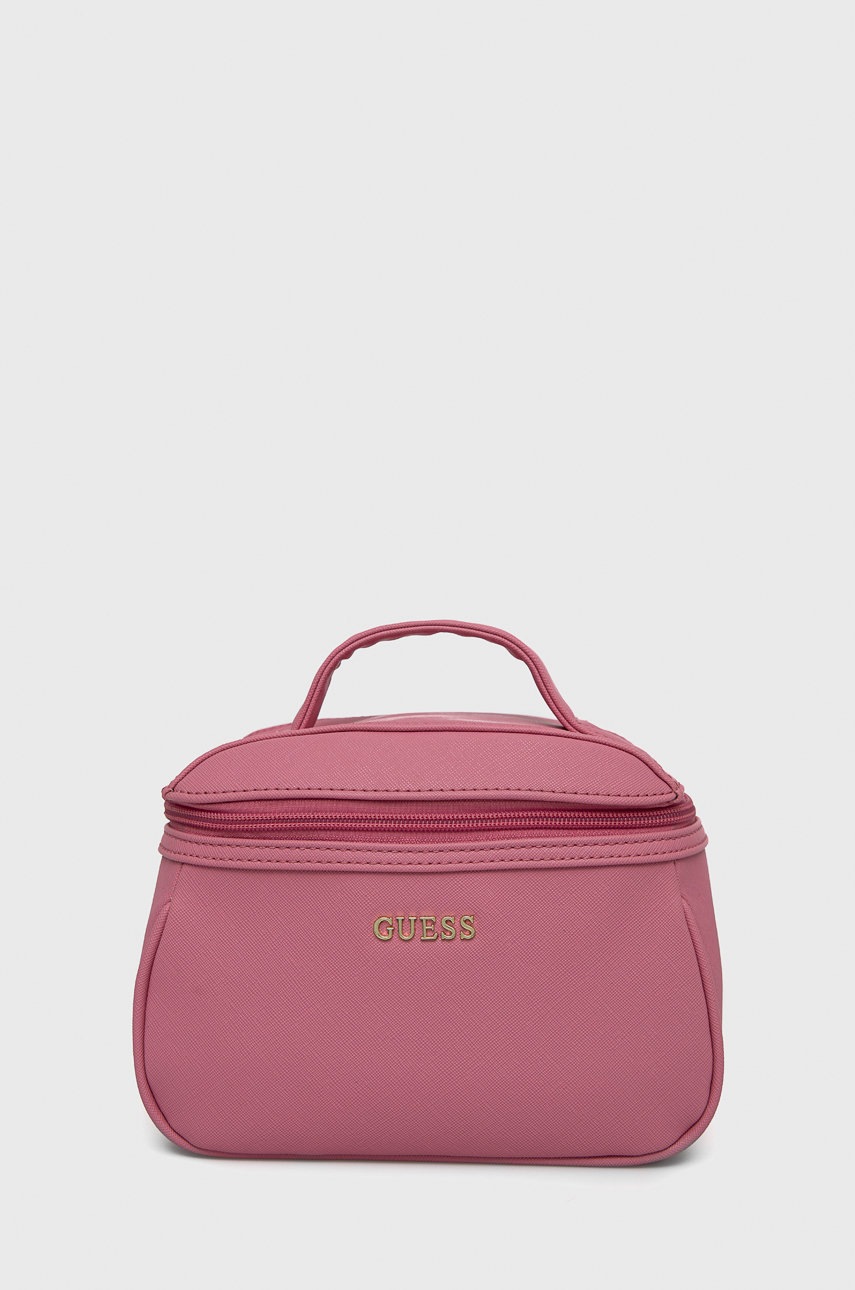 

Козметична чанта Guess в оранжево, Розов