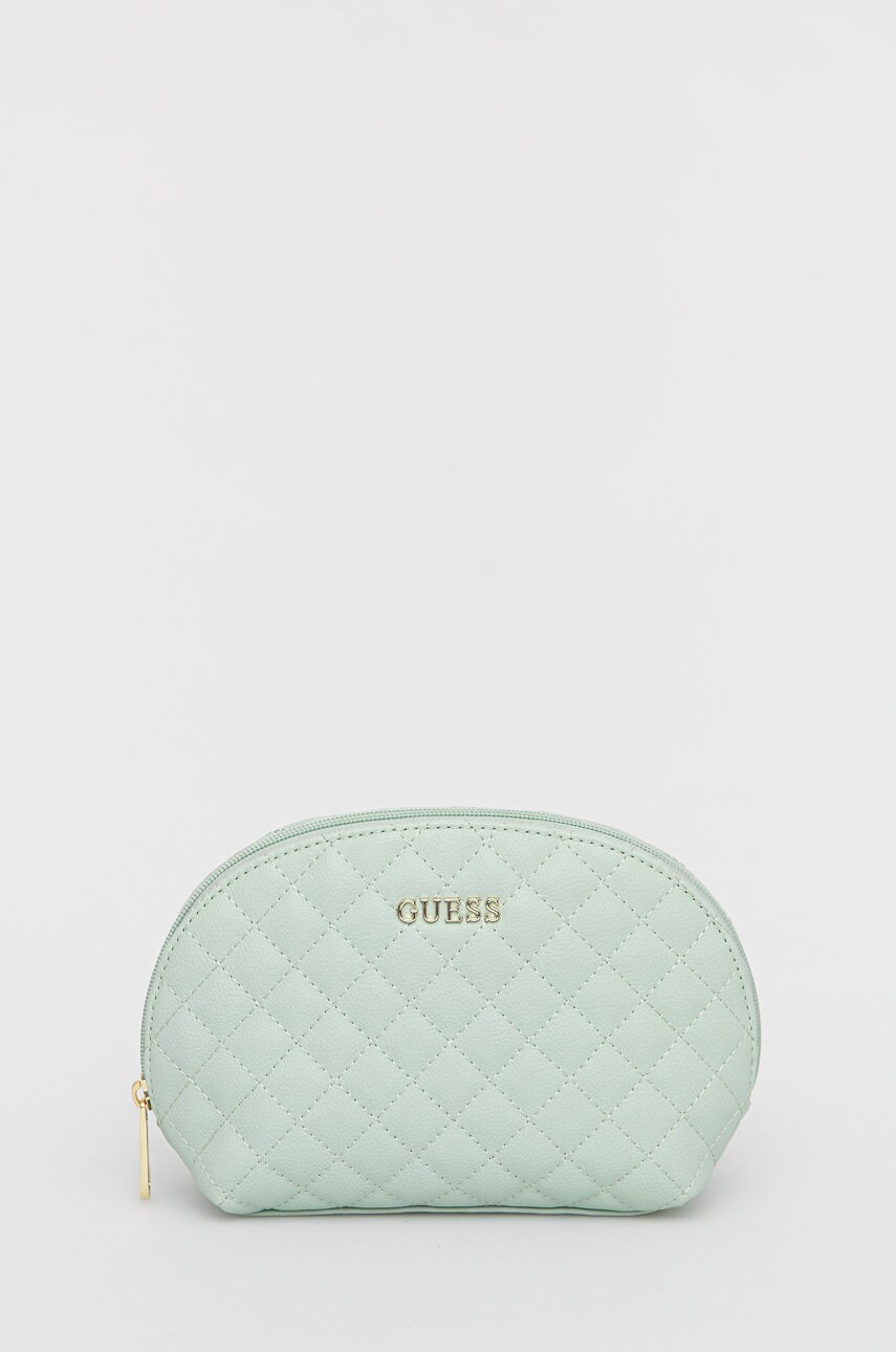 

Козметична чанта Guess в тюркоазено, Тюркоазен
