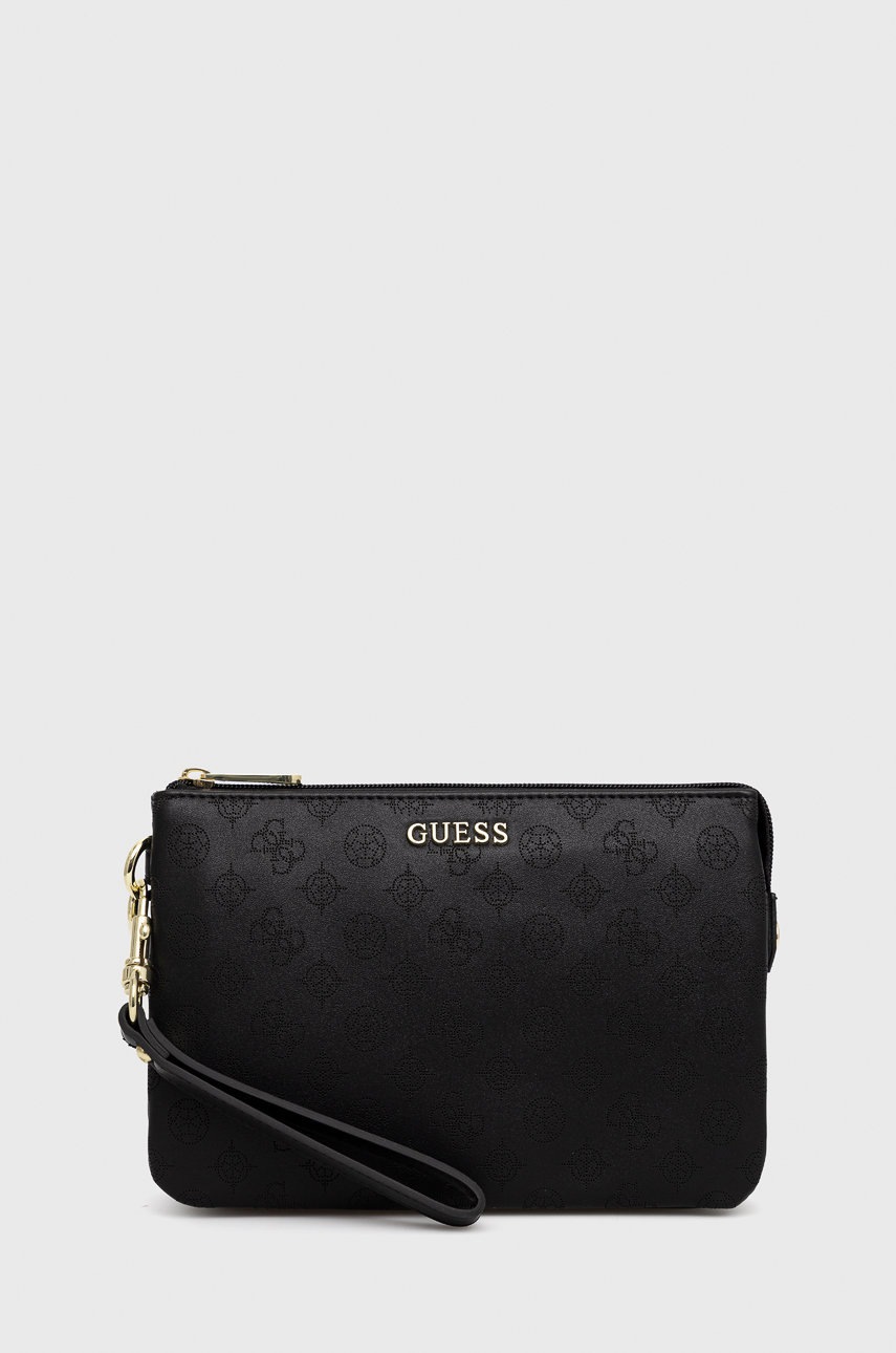 

Козметична чанта Guess в черно, Черен