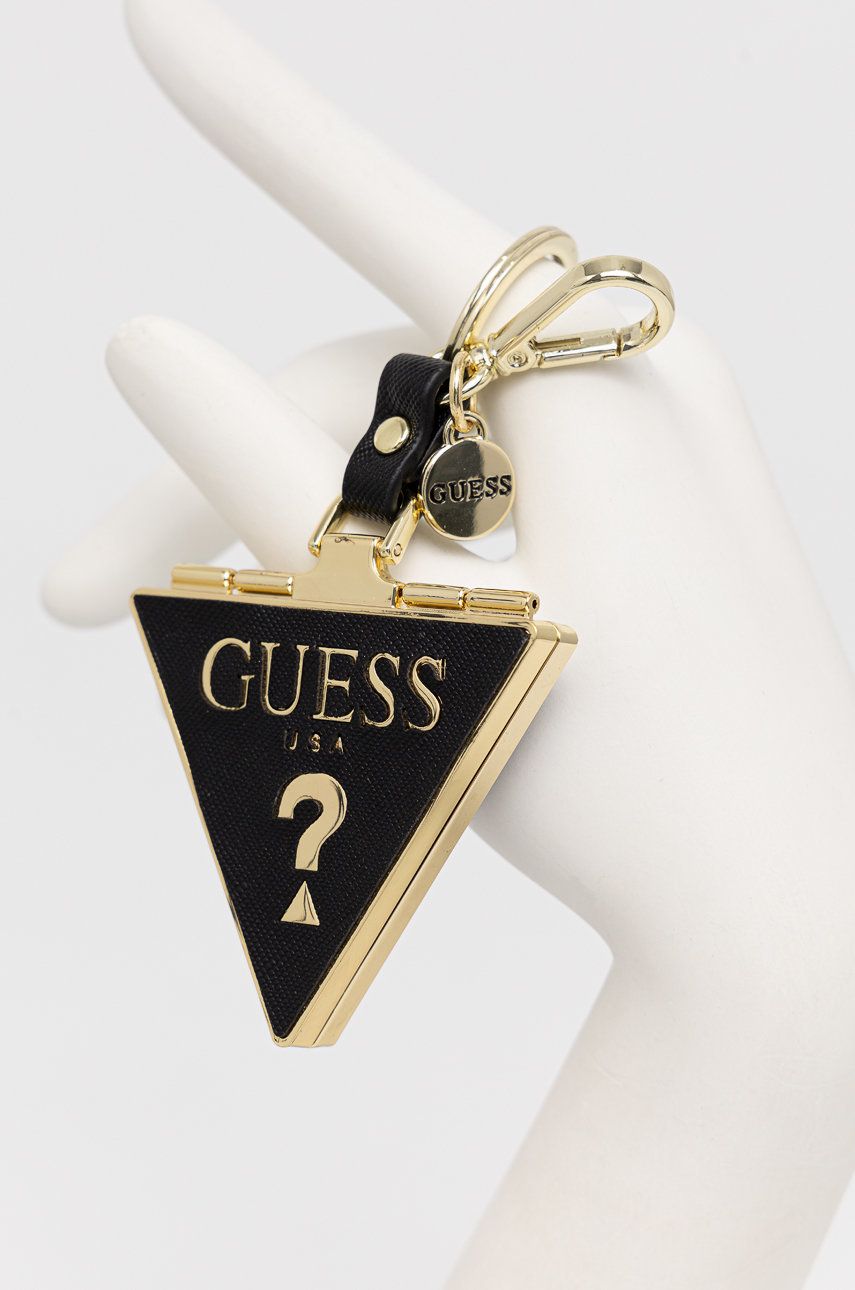 Kľúčenky a odznaky - Prívesok na kľúče so zrkadlom Guess čierna farba
