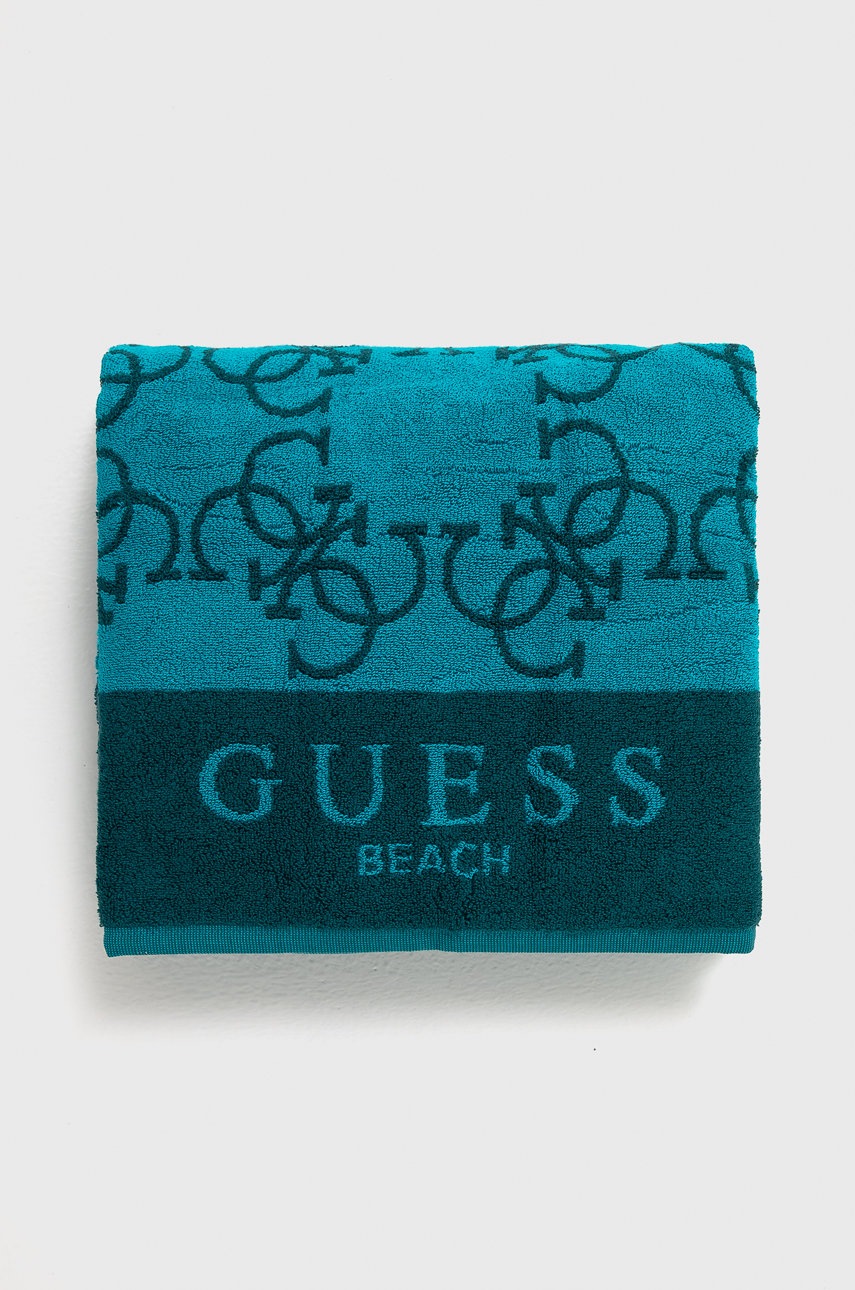 

Памучна кърпа Guess в тюркоазено, Тюркоазен