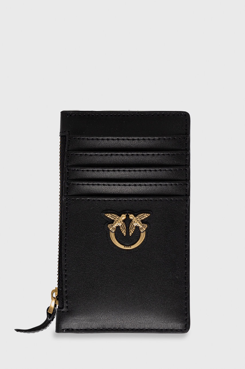 

Кожен портфейл Pinko дамски в черно, Черен