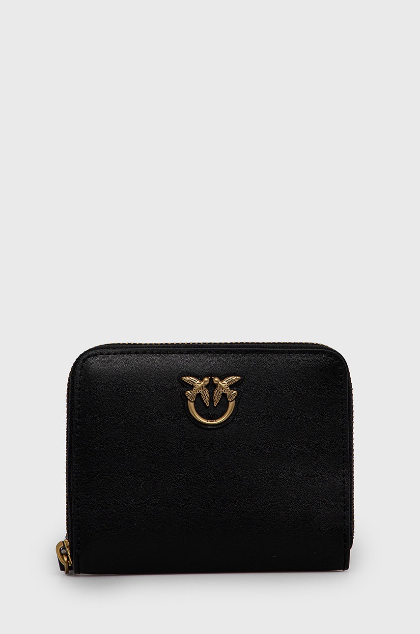 

Кожен портфейл Pinko дамски в черно, Черен