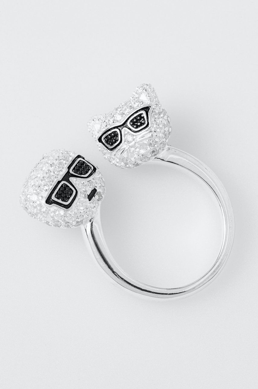 Strieborný prsteň Karl Lagerfeld strieborná farba