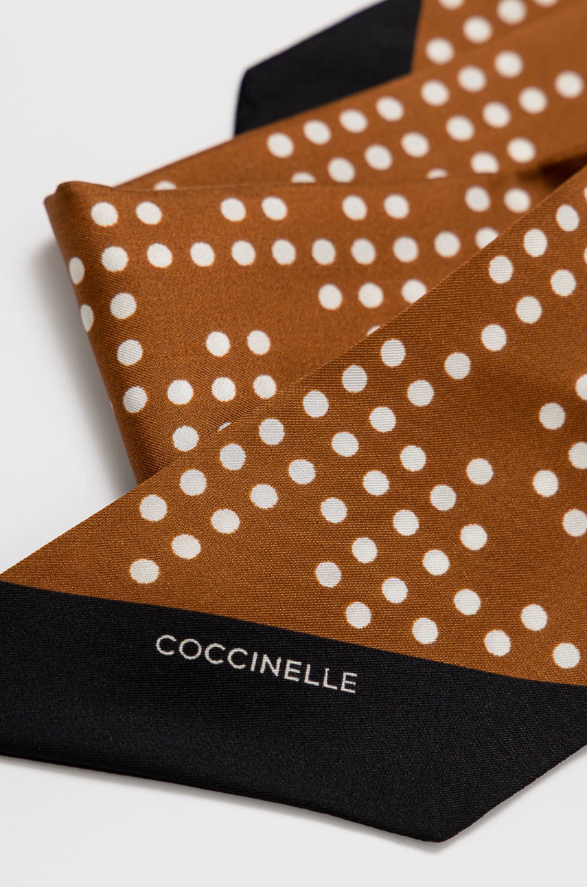 

Шелковый платок на шею Coccinelle цвет коричневый узорный