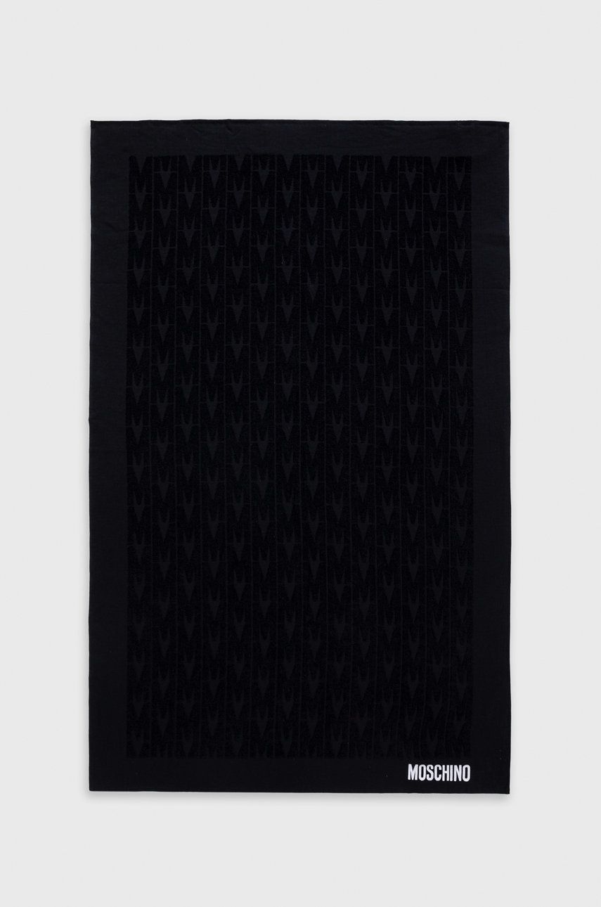 Moschino Underwear ręcznik bawełniany kolor czarny