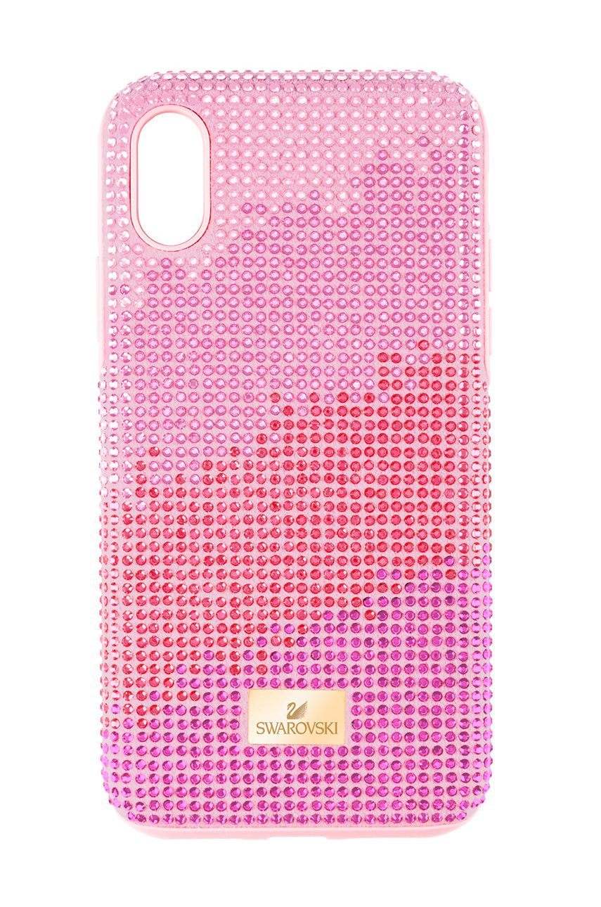 Obal na telefon High Love iPhone Xs MAX od Swarovski růžová barva - růžová -  Svarovského kr