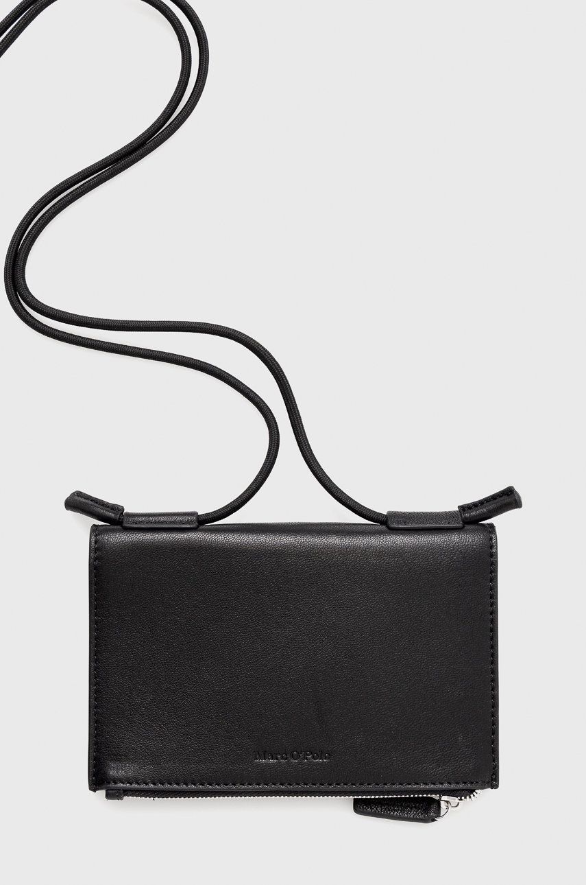 Marc O’Polo husa din piele pentru telefon femei, culoarea negru imagine reduceri black friday 2021 answear.ro