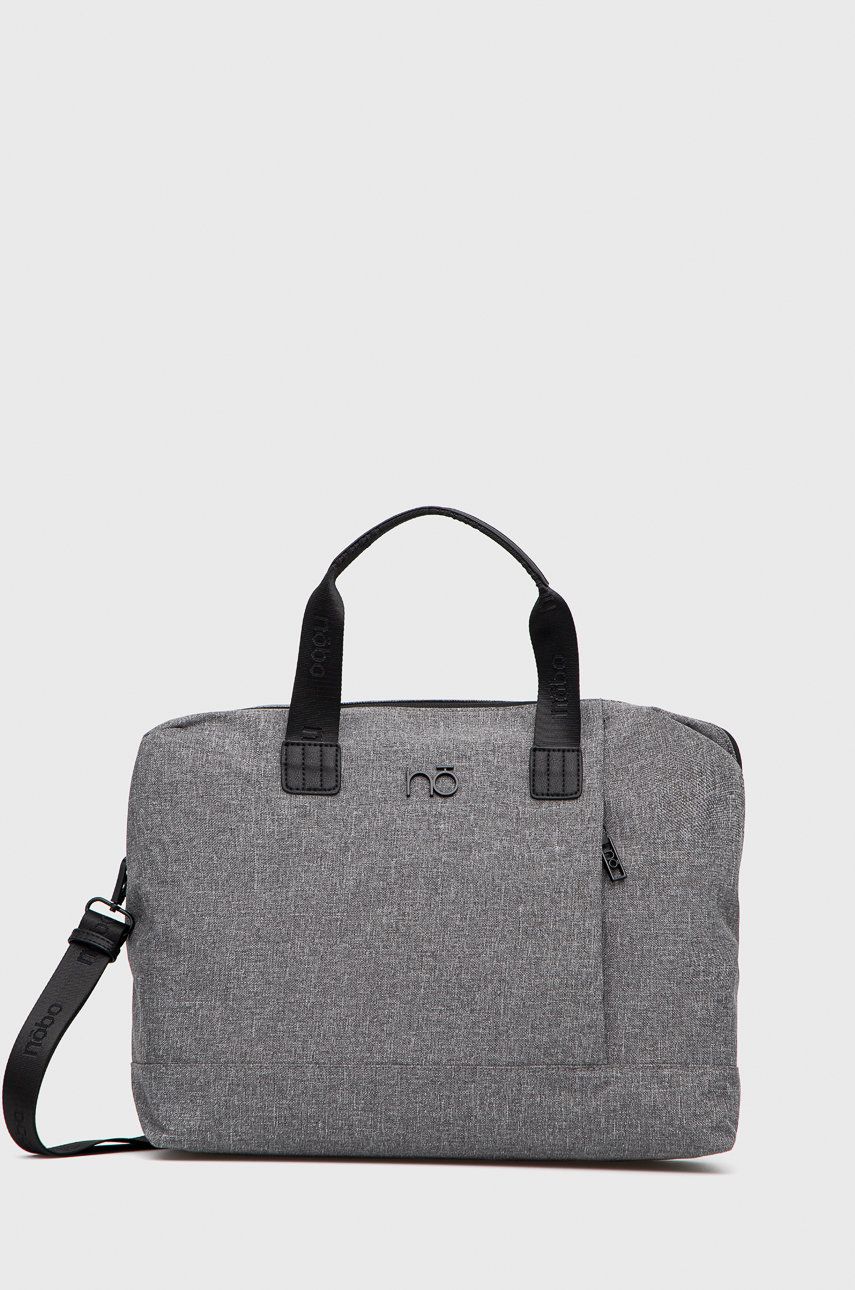 Nobo geanta laptop culoarea gri imagine reduceri black friday 2021 answear.ro