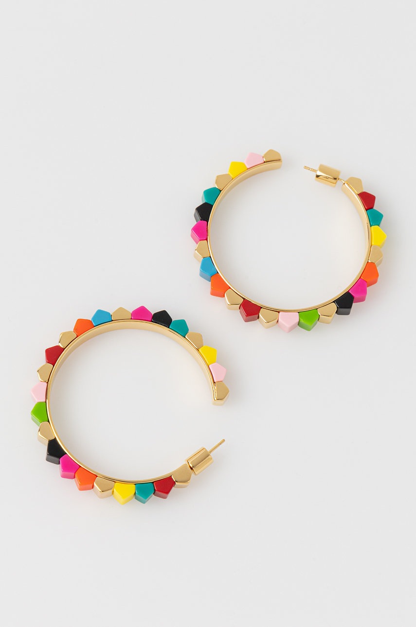 

Обици Kat Maconie Prism Stud Large Hoop Earrings, Злато