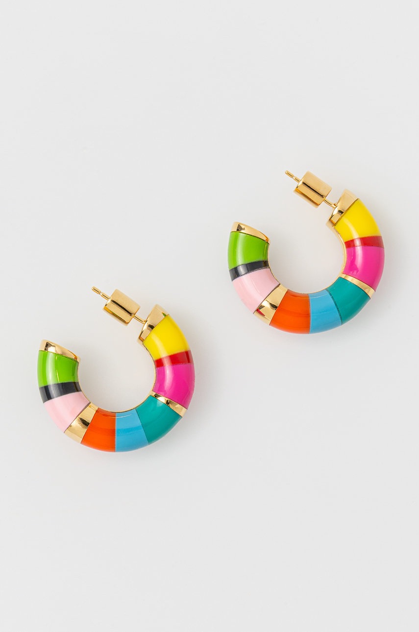 

Обици Kat Maconie Candy Cane Stud Medium Hoop Earrings, Злато