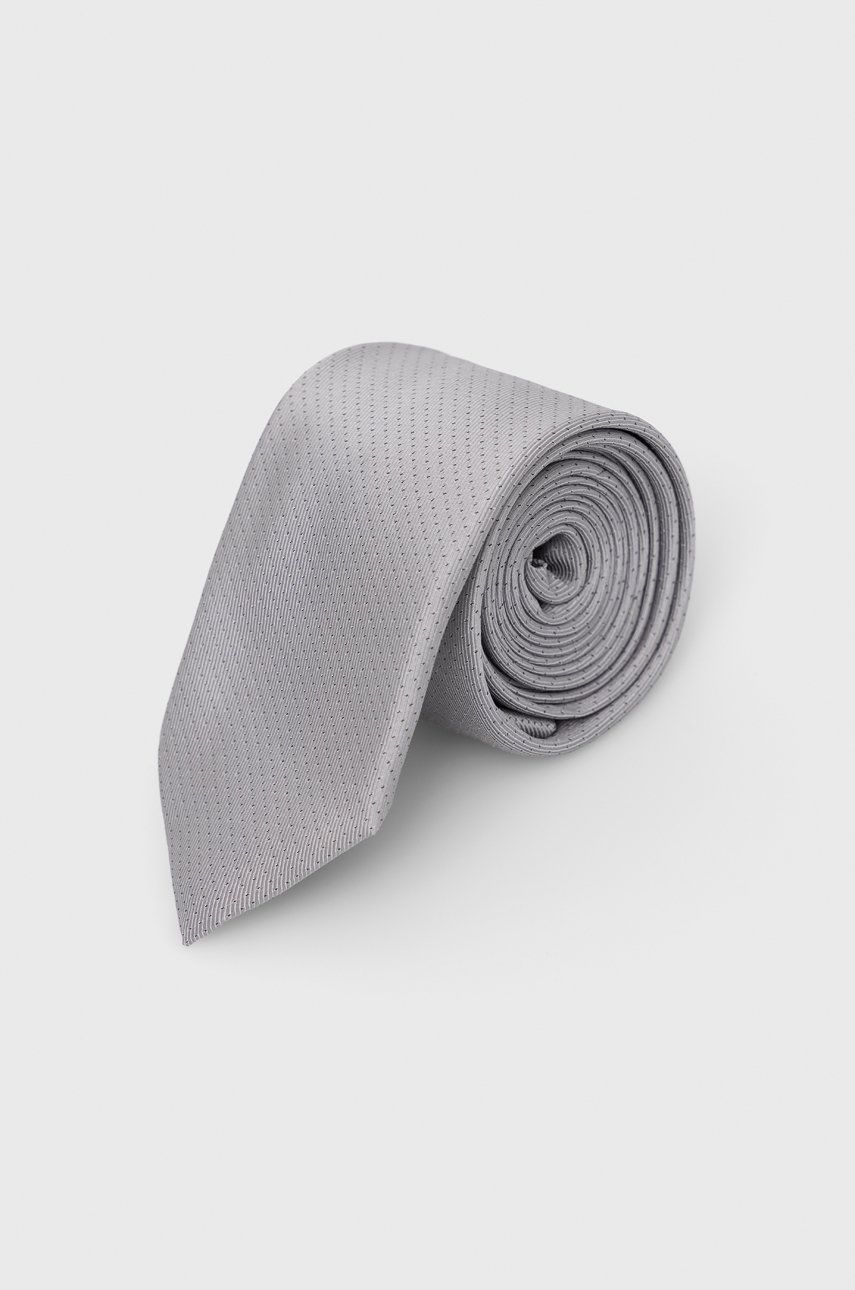 Calvin Klein Krawat z domieszką jedwabiu kolor szary