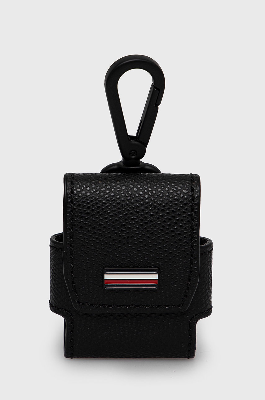 

Кожен калъф за слушалки Tommy Hilfiger в черно, Черен