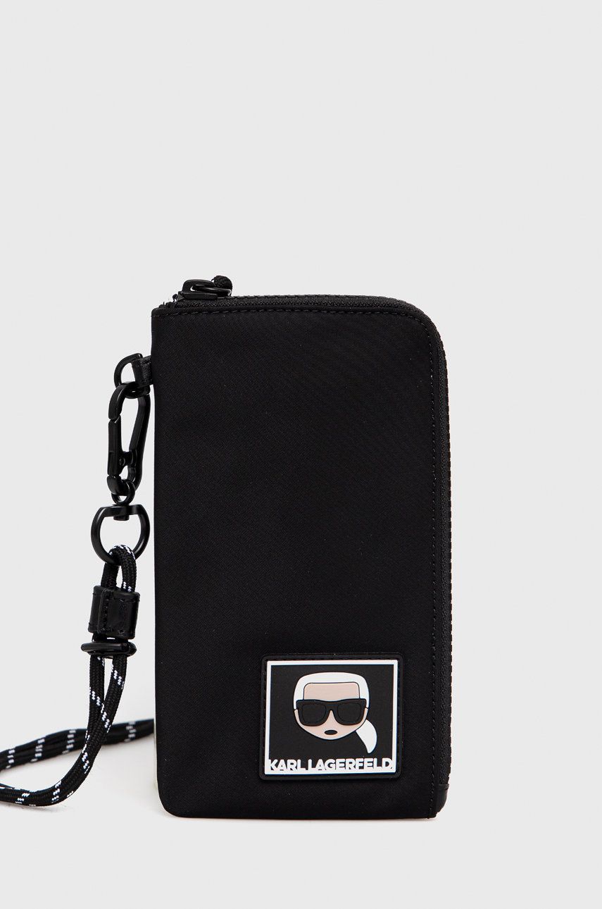 Karl Lagerfeld carcasa de telefon culoarea negru answear imagine noua