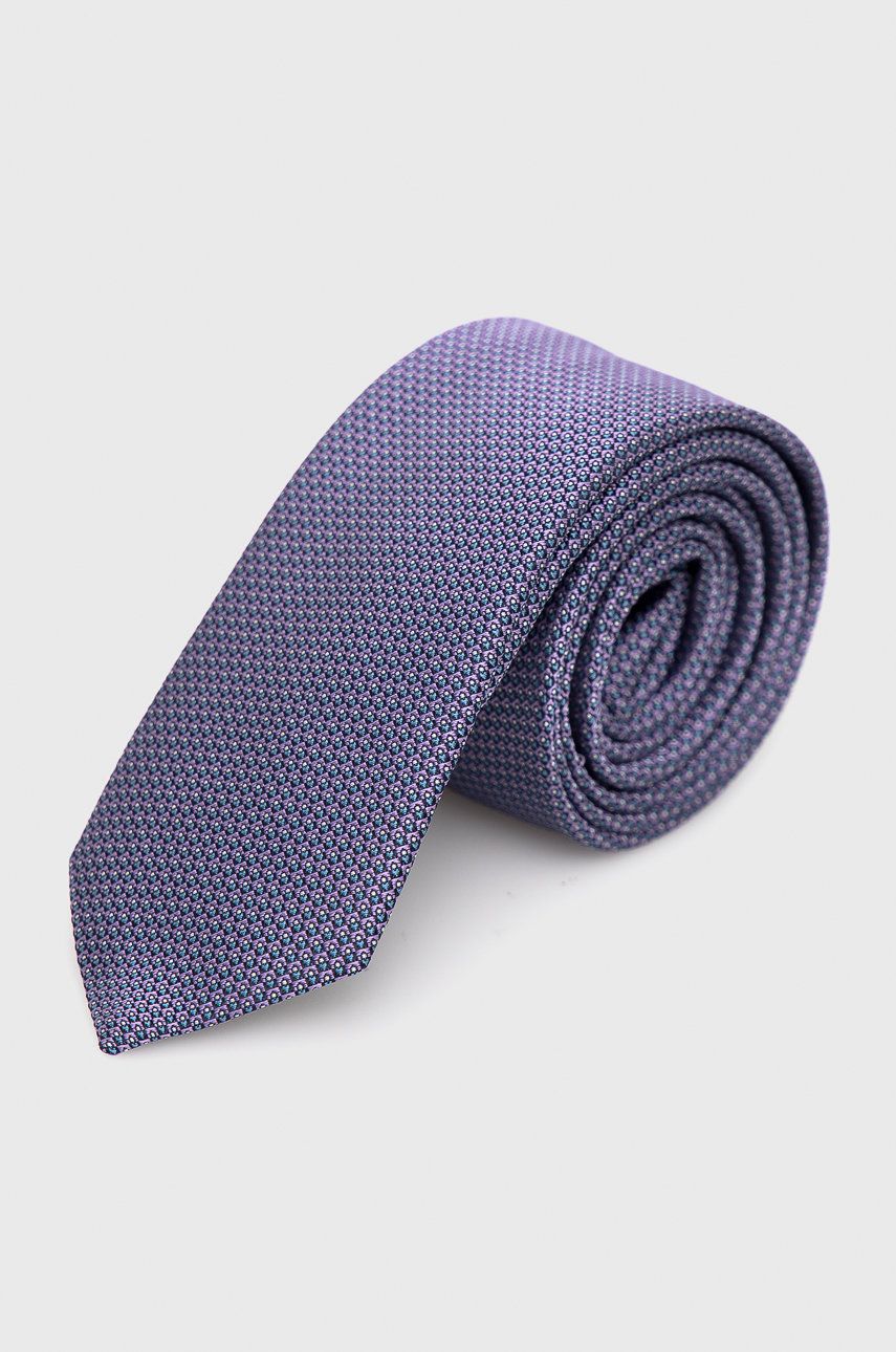 HUGO cravata de matase culoarea violet answear.ro