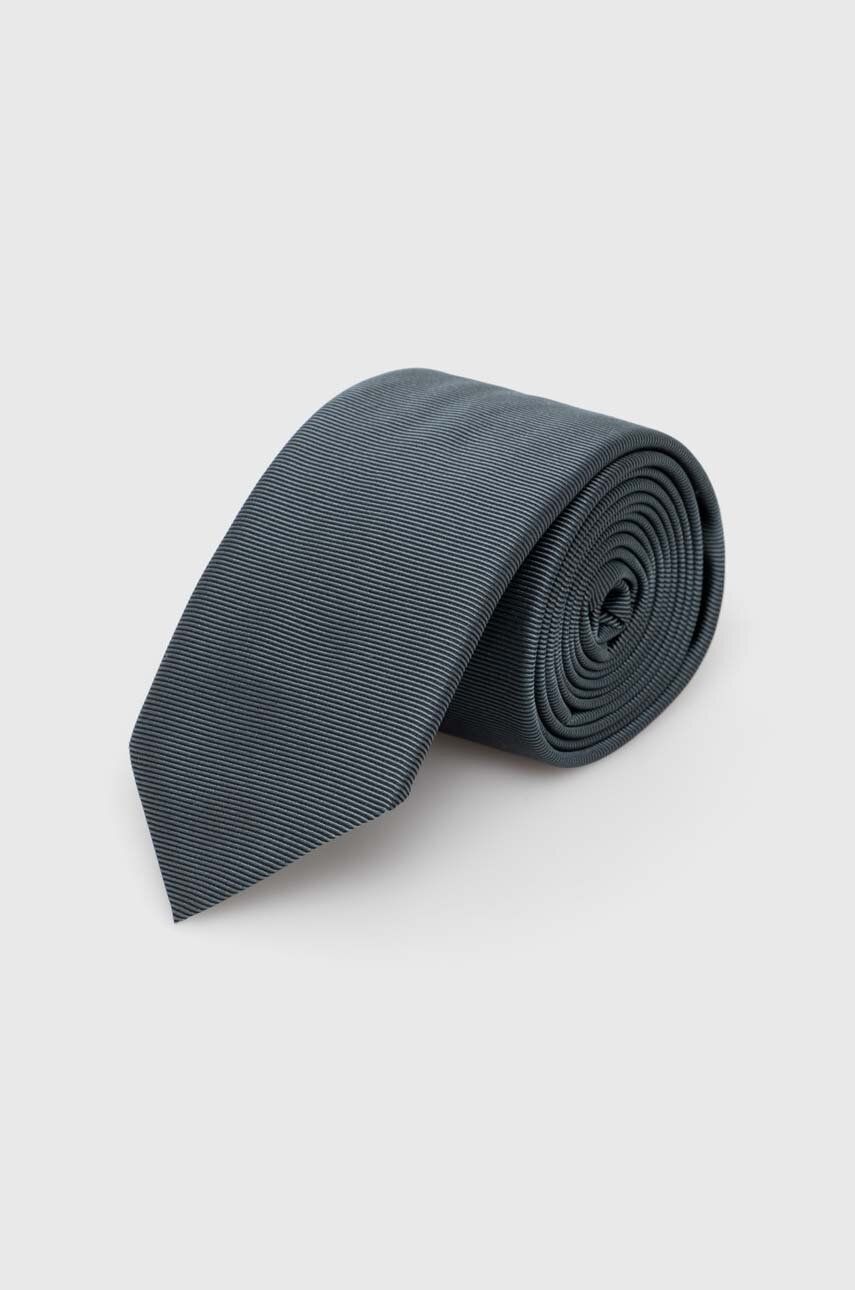 Hedvábná kravata HUGO zelená barva, 50468199