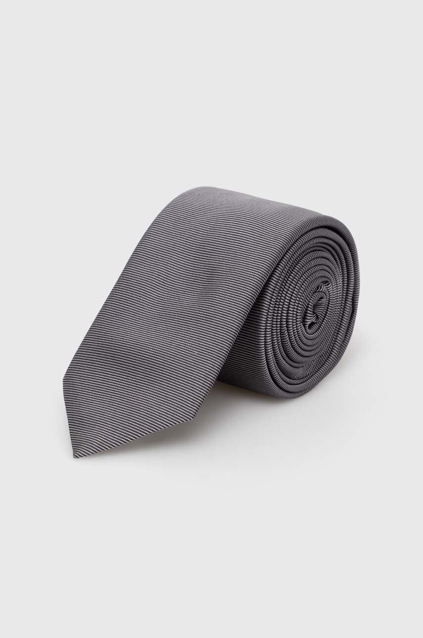 Levně Hedvábná kravata HUGO černá barva, 50468199