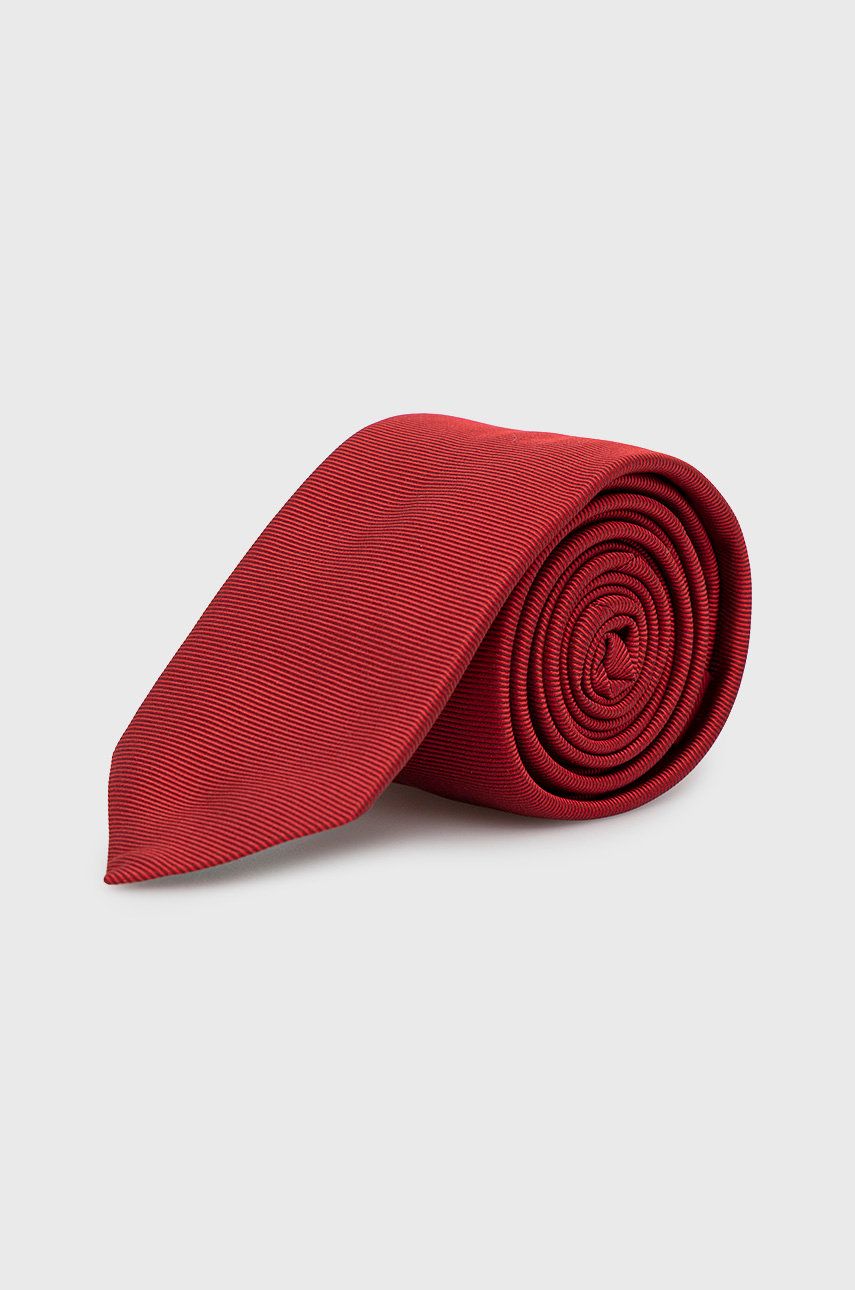 HUGO cravata de matase culoarea rosu