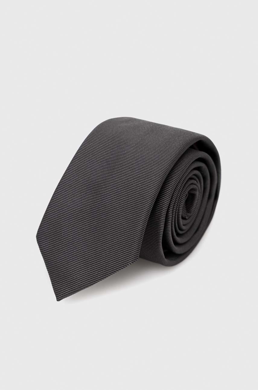 HUGO cravata de matase culoarea gri Accesorii imagine noua
