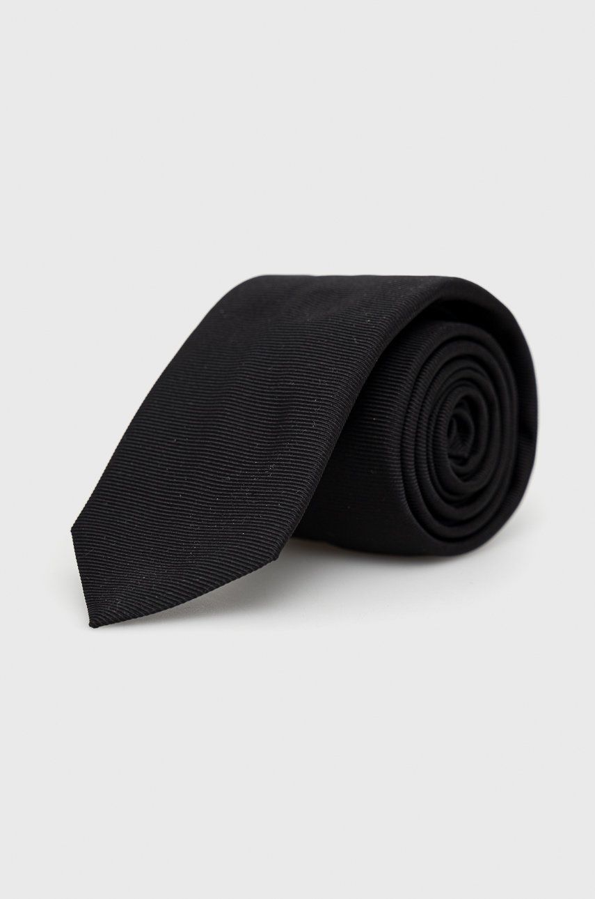 HUGO cravata de matase culoarea negru answear.ro