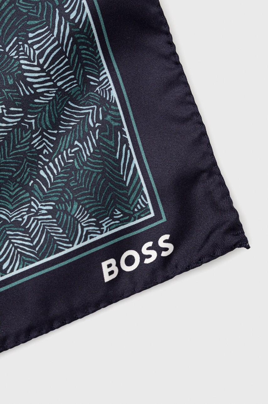 

Шовкова кишенькова хустка BOSS колір зелений