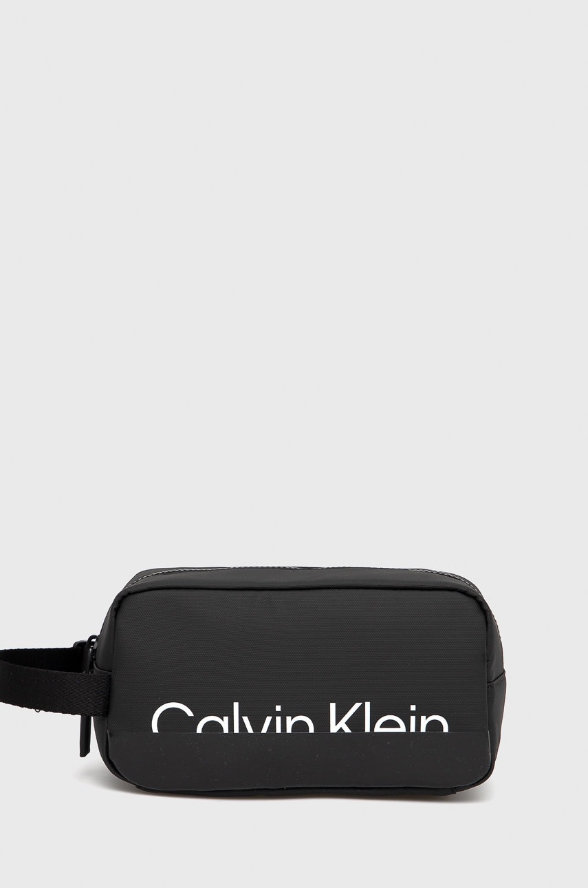

Козметична чанта Calvin Klein в черно, Черен