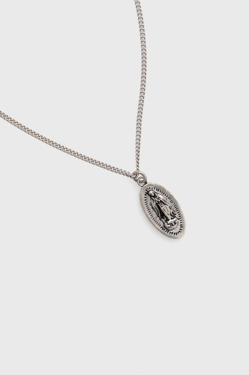 

Срібне кольє AllSaints колір срібний