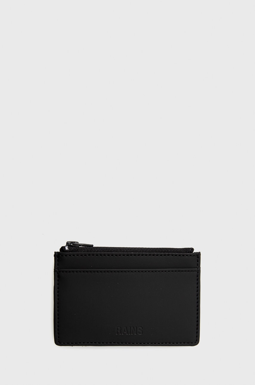 Rains carcasa cardului 16450 Zip Wallet culoarea negru