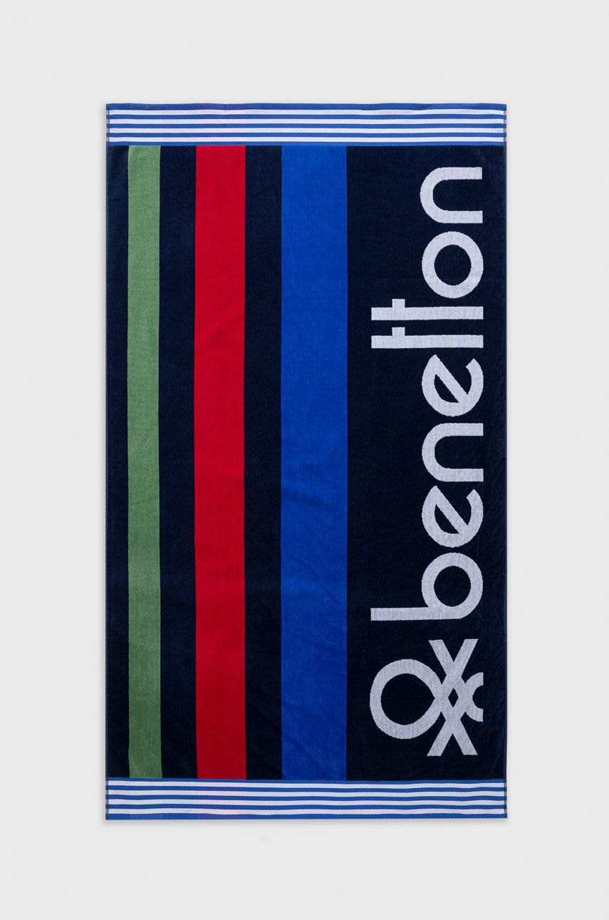 United Colors of Benetton prosop din bumbac culoarea albastru marin answear.ro