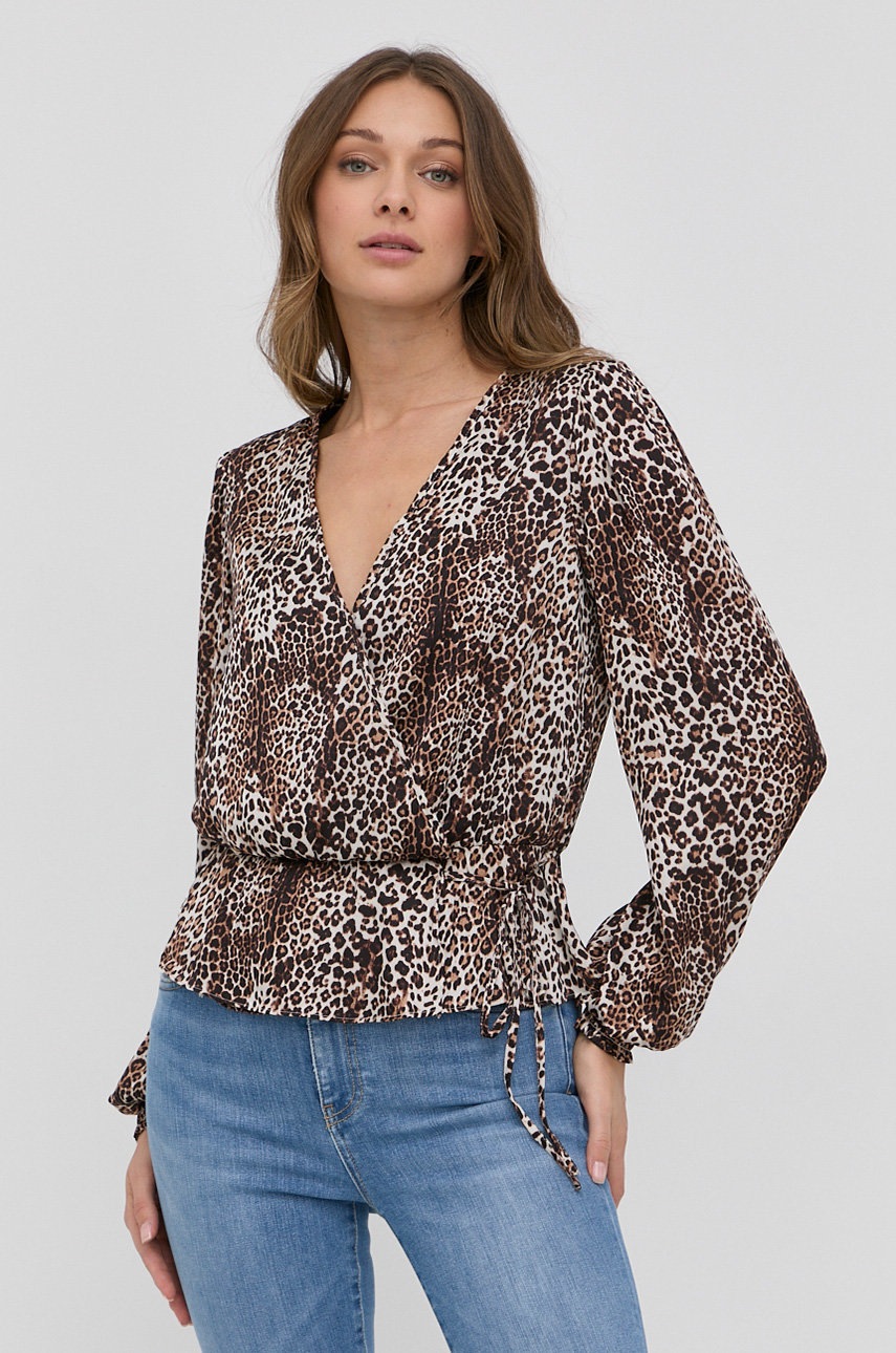 

Блузка Guess женская цвет кремовый с узором