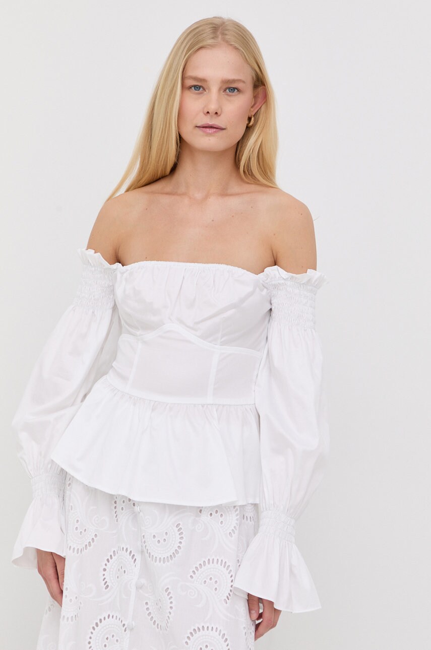 

Блуза Guess дамска в бяло с изчистен дизайн, Бял